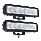Dual 6-Inch 18W CREE LED Work Light Bar for Offroad Trucks and Mining UTE 4WD - Front View