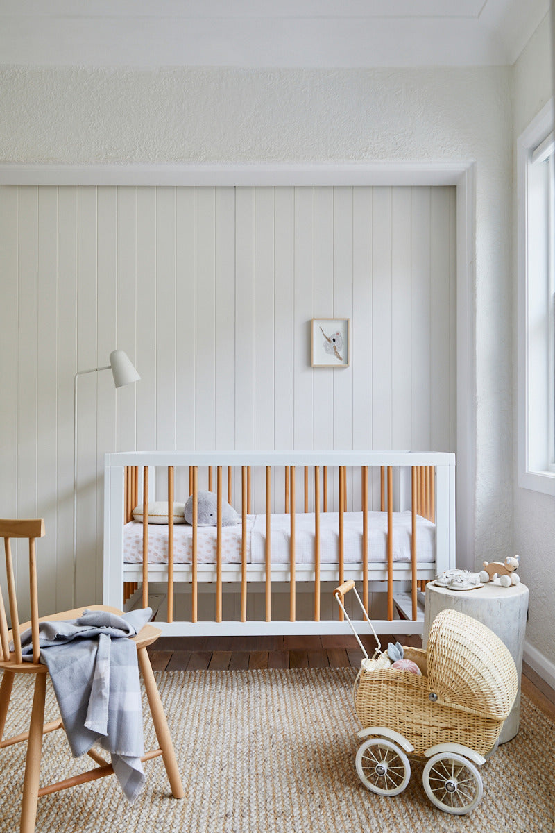 Bebe Care Zuri Wooden Baby Cot - Natural Finish