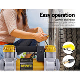 Giantz 540W High-Performance 12V Air Compressor with Deflation Valve and Multi-Purpose Attachments - Side View
