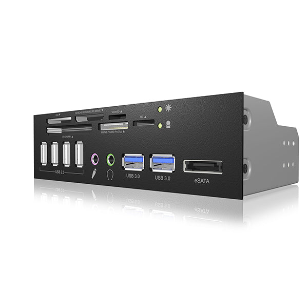 Multiport 5.25" Card Reader with USB 3.0 and eSATA Interfaces (IB-863a-B)