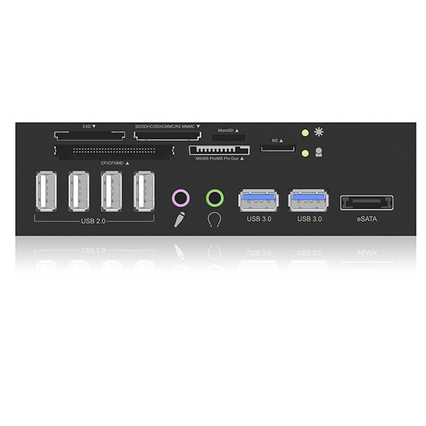 Multiport 5.25" Card Reader with USB 3.0 and eSATA Interfaces (IB-863a-B)