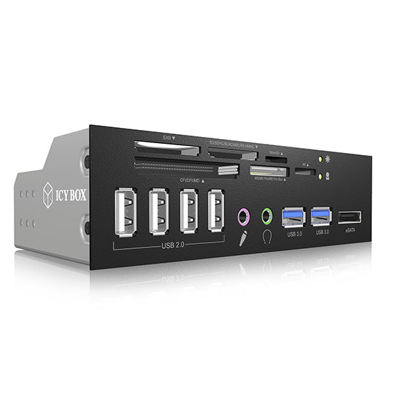 Multiport 5.25" Card Reader with USB 3.0 and eSATA Interfaces (IB-863a-B)