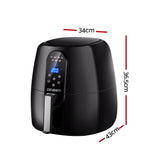 Devanti 7L Black Oil-Free Air Fryer with LCD Display and 7 Cooking Modes - Side View