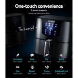 Devanti 7L Stainless Steel Air Fryer with LCD Touch Control - Healthy Cooking Made Easy - 45-Degree Angle