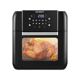 Devanti 10L Oil-Free Air Fryer with LCD Touch Control – Multi-Function Healthy Cooker for Family Meals - 45-Degree Angle