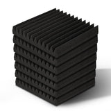 60-Pack 12-Tooth Wedge Acoustic Foam Panels for Soundproofing - 30x30cm Black - Side View