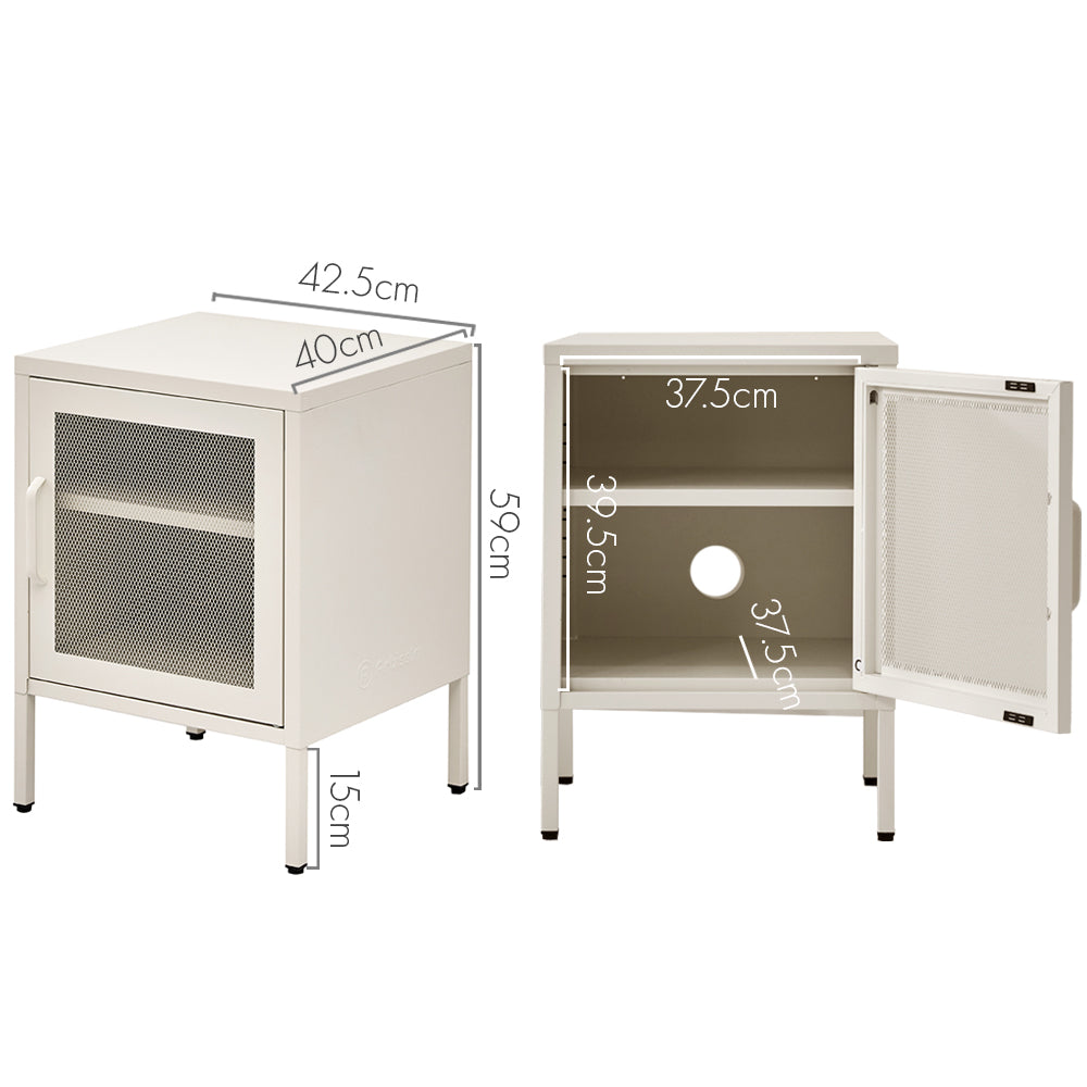 Stylish White Mesh Door Storage Cabinet Organizer by ArtissIn