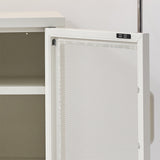 Stylish White Mesh Door Storage Cabinet Organizer by ArtissIn - 45-Degree Angle