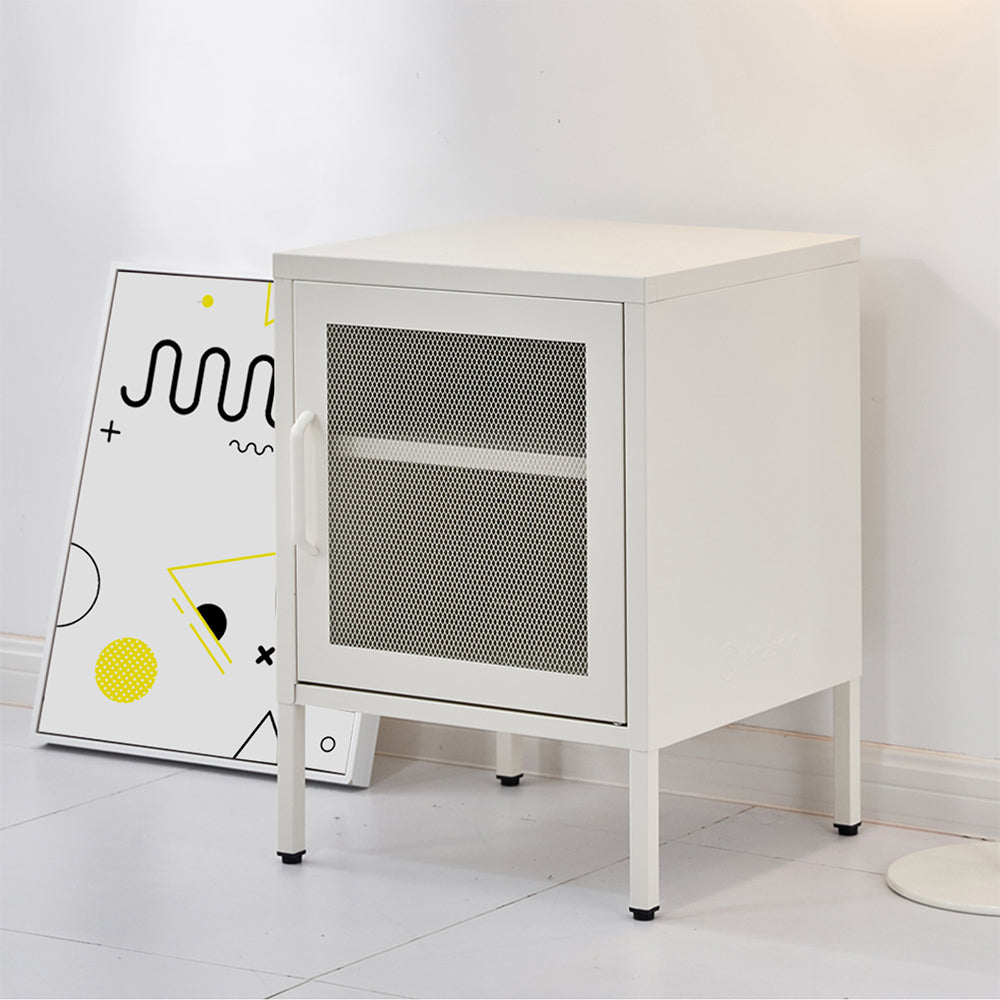 Stylish White Mesh Door Storage Cabinet Organizer by ArtissIn
