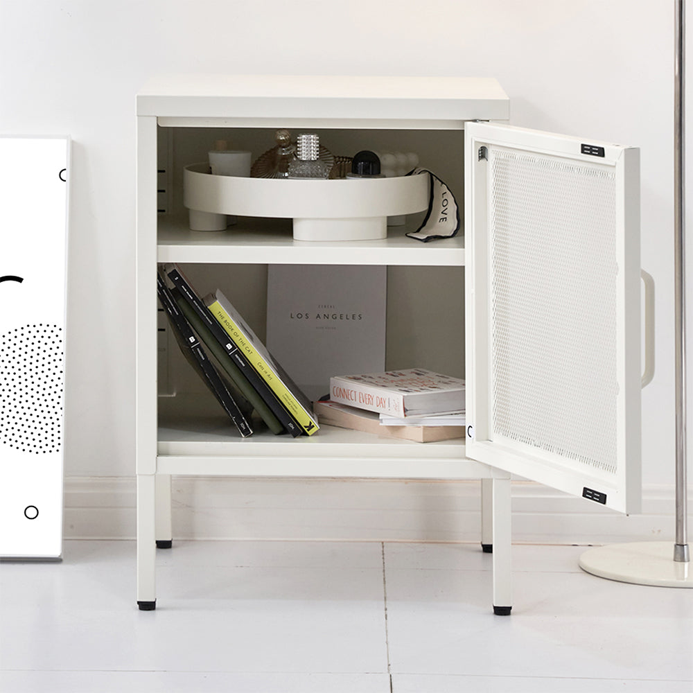 Stylish White Mesh Door Storage Cabinet Organizer by ArtissIn