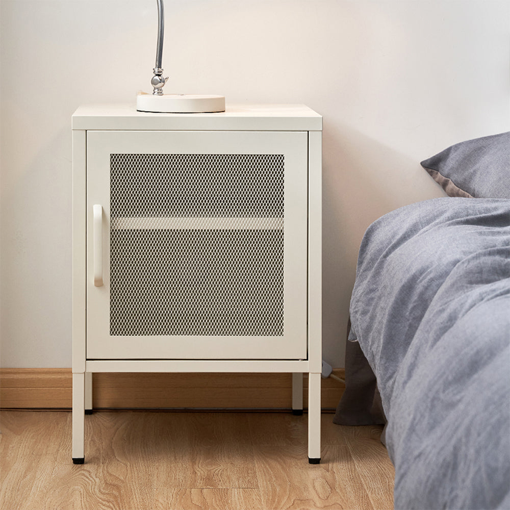 Stylish White Mesh Door Storage Cabinet Organizer by ArtissIn