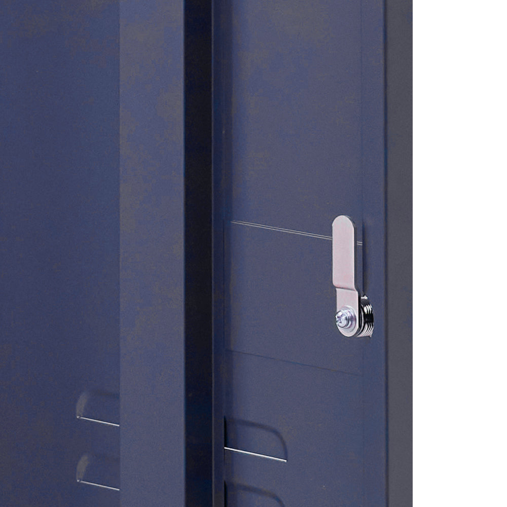 Contemporary Blue Metal Storage Locker with Adjustable Shelf and Hook