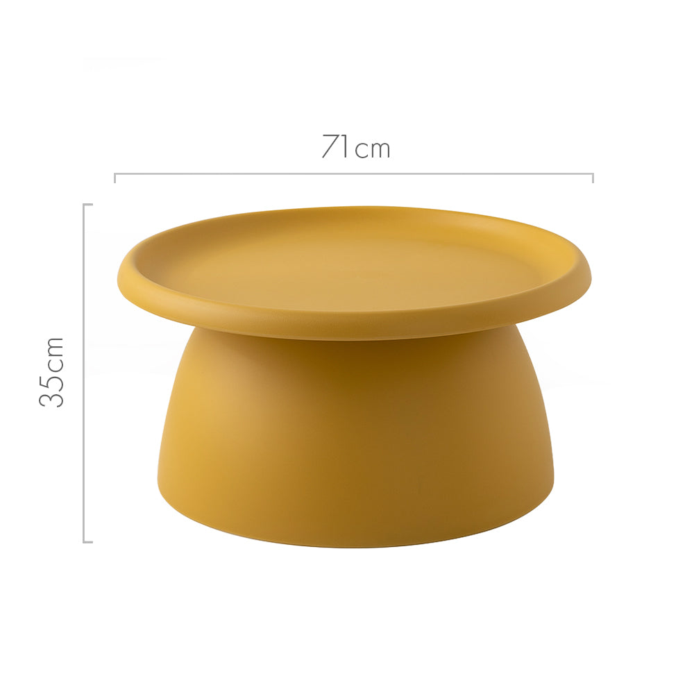 ArtissIn Contemporary Yellow Mushroom Coffee Table - 70CM Round Design