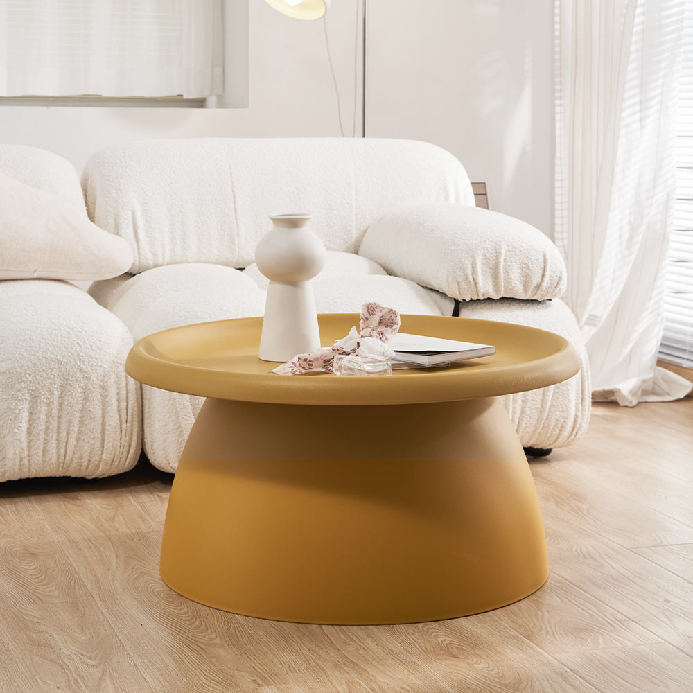 ArtissIn Contemporary Yellow Mushroom Coffee Table - 70CM Round Design