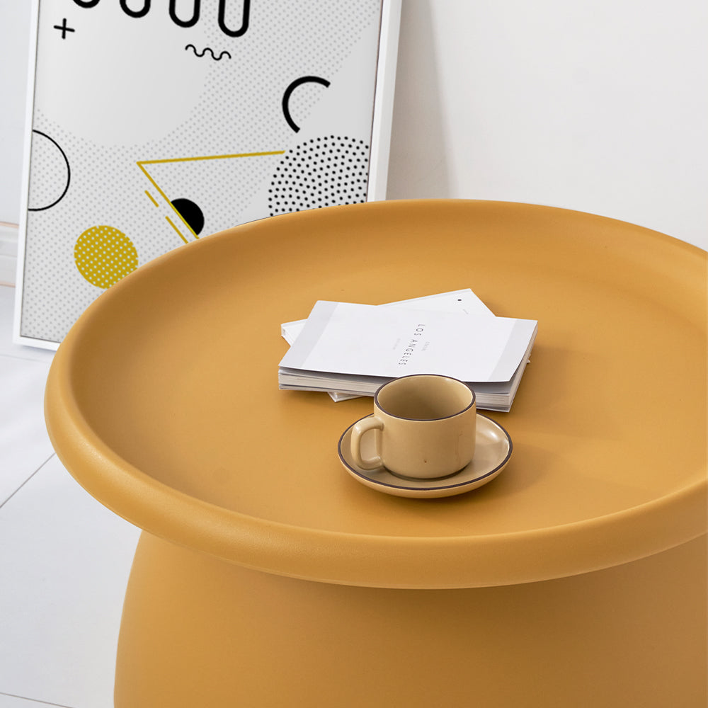 ArtissIn Contemporary Yellow Mushroom Coffee Table - 70CM Round Design