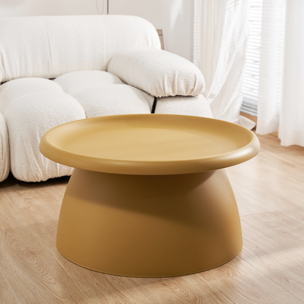 ArtissIn Contemporary Yellow Mushroom Coffee Table - 70CM Round Design