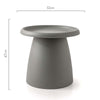 ArtissIn Coffee Table Mushroom Nordic Round Small Side Table 50CM Grey