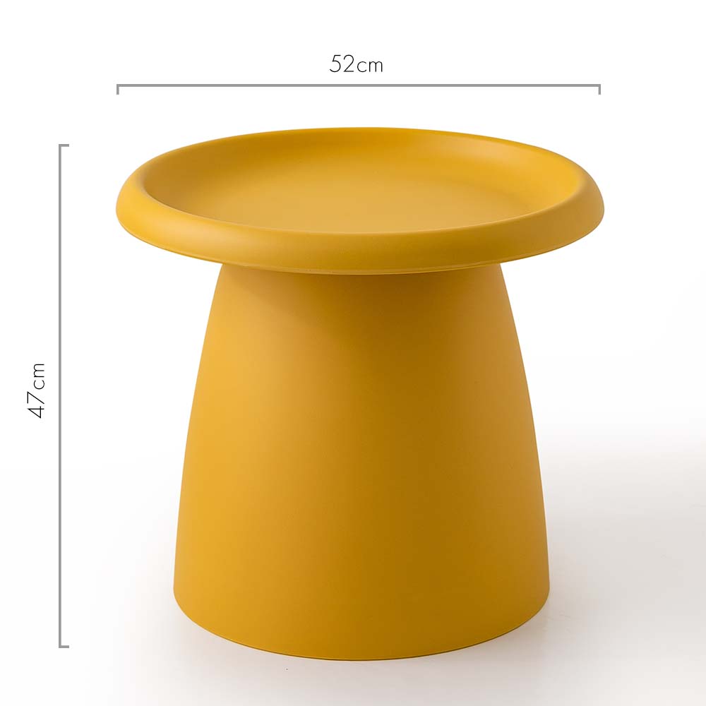 Chic Yellow Mushroom-Shaped Nordic Round Coffee Table - 50CM