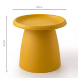 Chic Yellow Mushroom-Shaped Nordic Round Coffee Table - 50CM - Side View