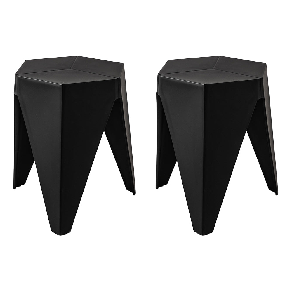 Contemporary Set of 2 ArtissIn Puzzle Stools - Colorful Plastic Stacking Chairs for Indoor and Outdoor Use