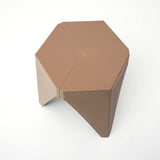 ArtissIn Set of 2 Contemporary Puzzle Stools - Stylish Plastic Stacking Chairs for Indoor & Outdoor Use - Brown - Top-Down View