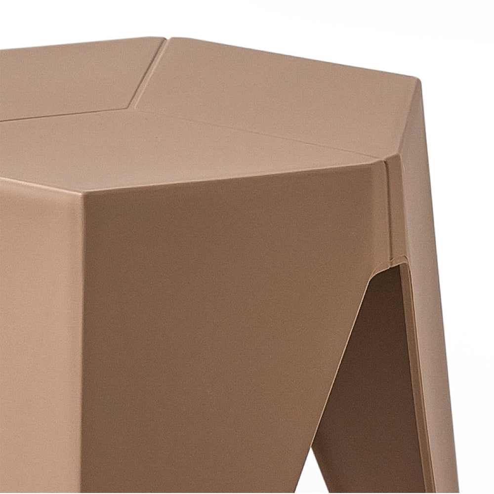 ArtissIn Set of 2 Contemporary Puzzle Stools - Stylish Plastic Stacking Chairs for Indoor & Outdoor Use - Brown