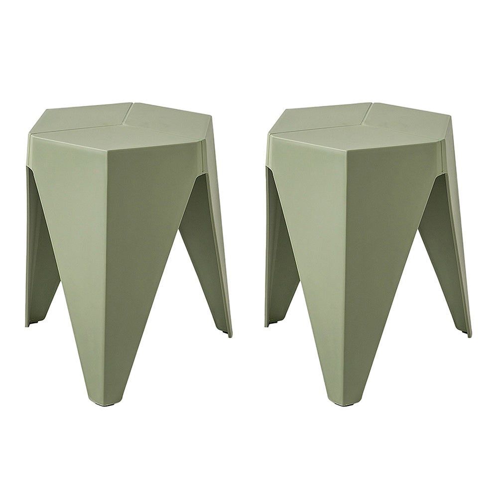 ArtissIn Set of 2 Contemporary Green Puzzle Stools for Indoor and Outdoor Use