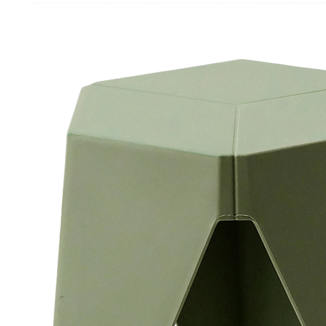 ArtissIn Set of 2 Contemporary Green Puzzle Stools for Indoor and Outdoor Use