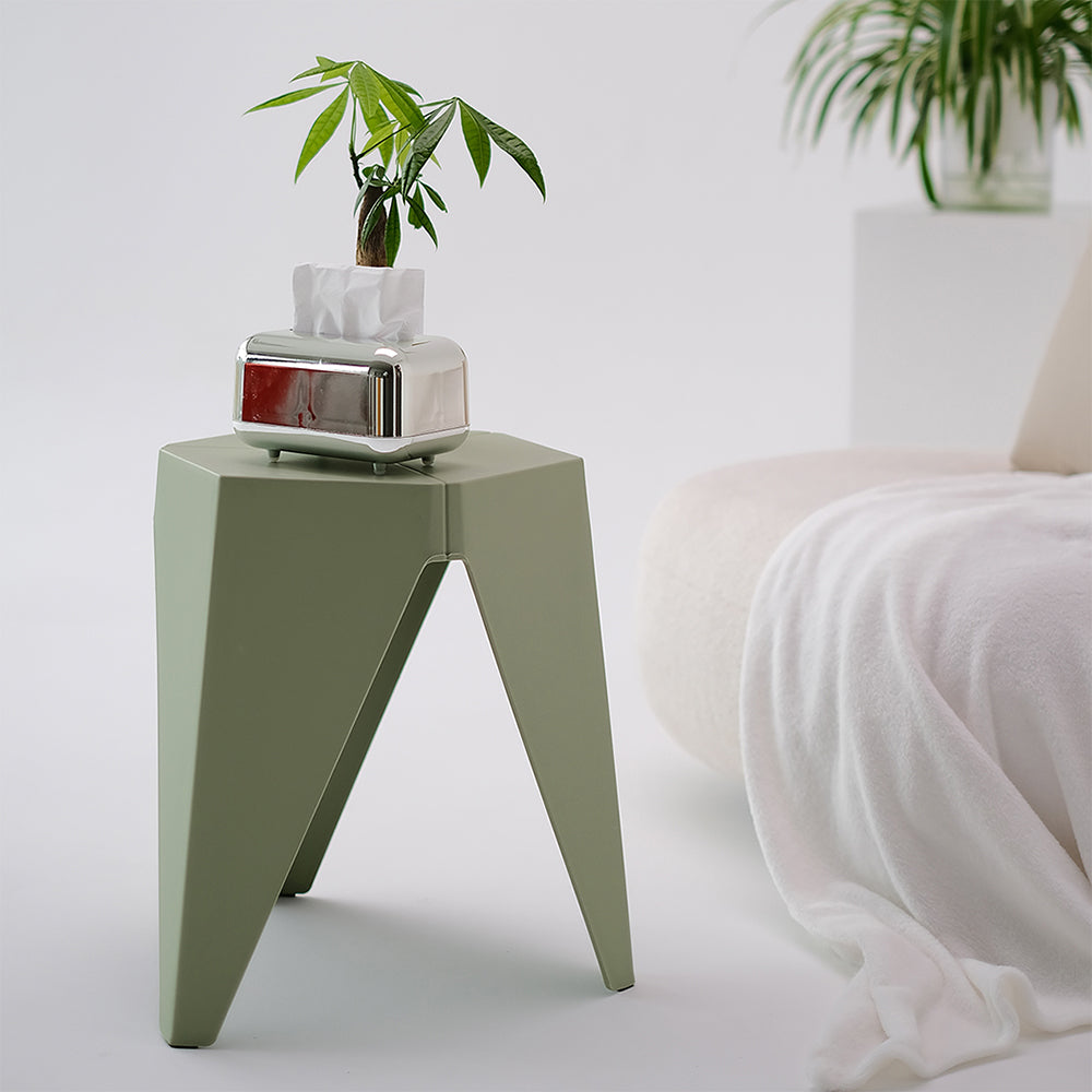 ArtissIn Set of 2 Contemporary Green Puzzle Stools for Indoor and Outdoor Use