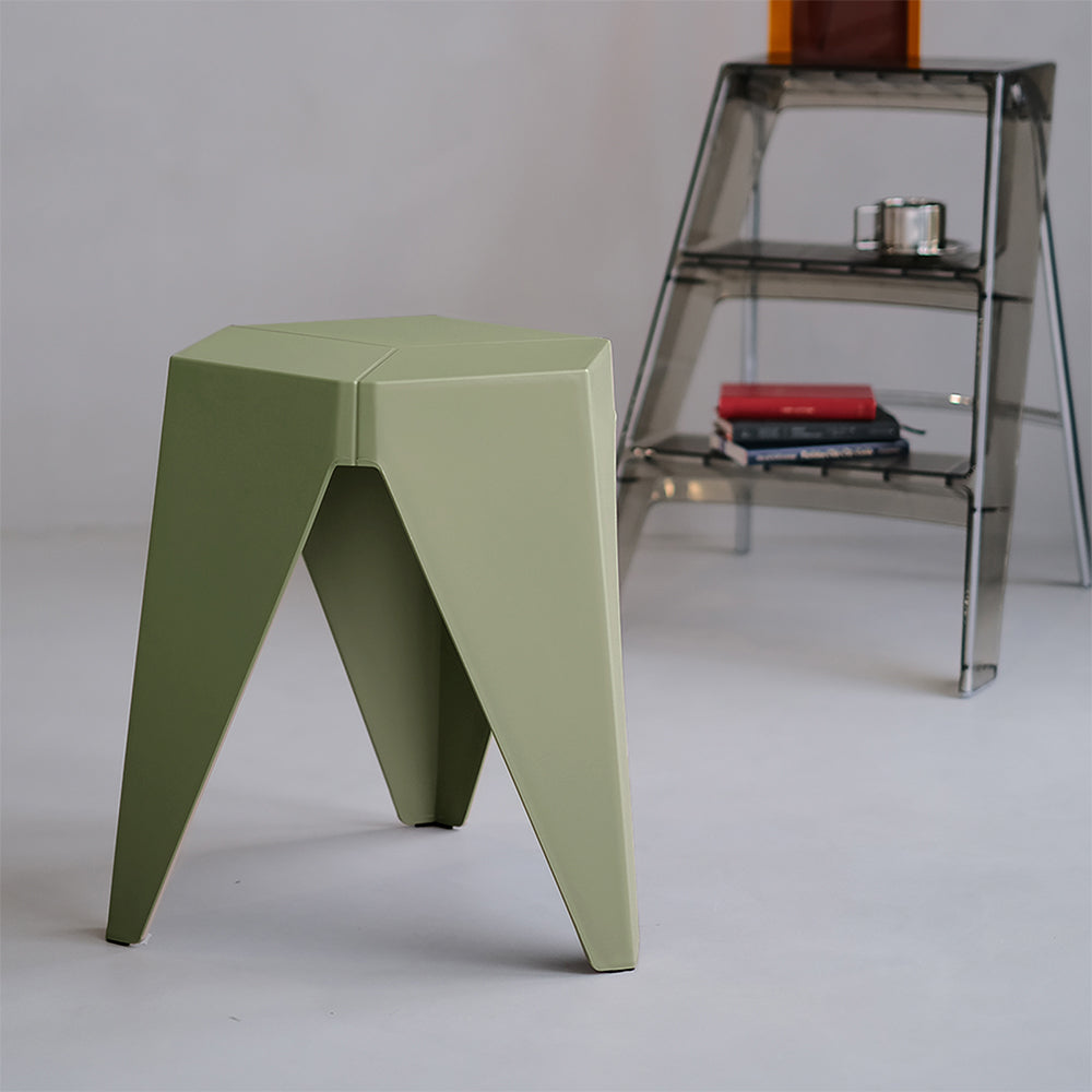 ArtissIn Set of 2 Contemporary Green Puzzle Stools for Indoor and Outdoor Use