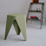 ArtissIn Set of 2 Contemporary Green Puzzle Stools for Indoor and Outdoor Use - Low Angle
