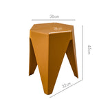 Set of 2 Contemporary Yellow Puzzle Stools - Stylish Plastic Stacking Chairs for Indoor & Outdoor Use - Top-Down View