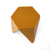 Set of 2 Contemporary Yellow Puzzle Stools - Stylish Plastic Stacking Chairs for Indoor & Outdoor Use - 45-Degree Angle