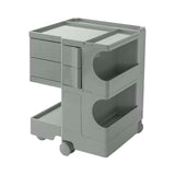 ArtissIn Multi-Functional Grey Nightstand Trolley with 3 Tiers and Wheels - Front View