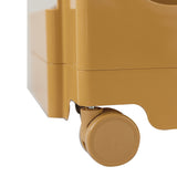 ArtissIn Modern Yellow Boby Trolley Nightstand with 3-Tier Storage and Wheels - 45-Degree Angle