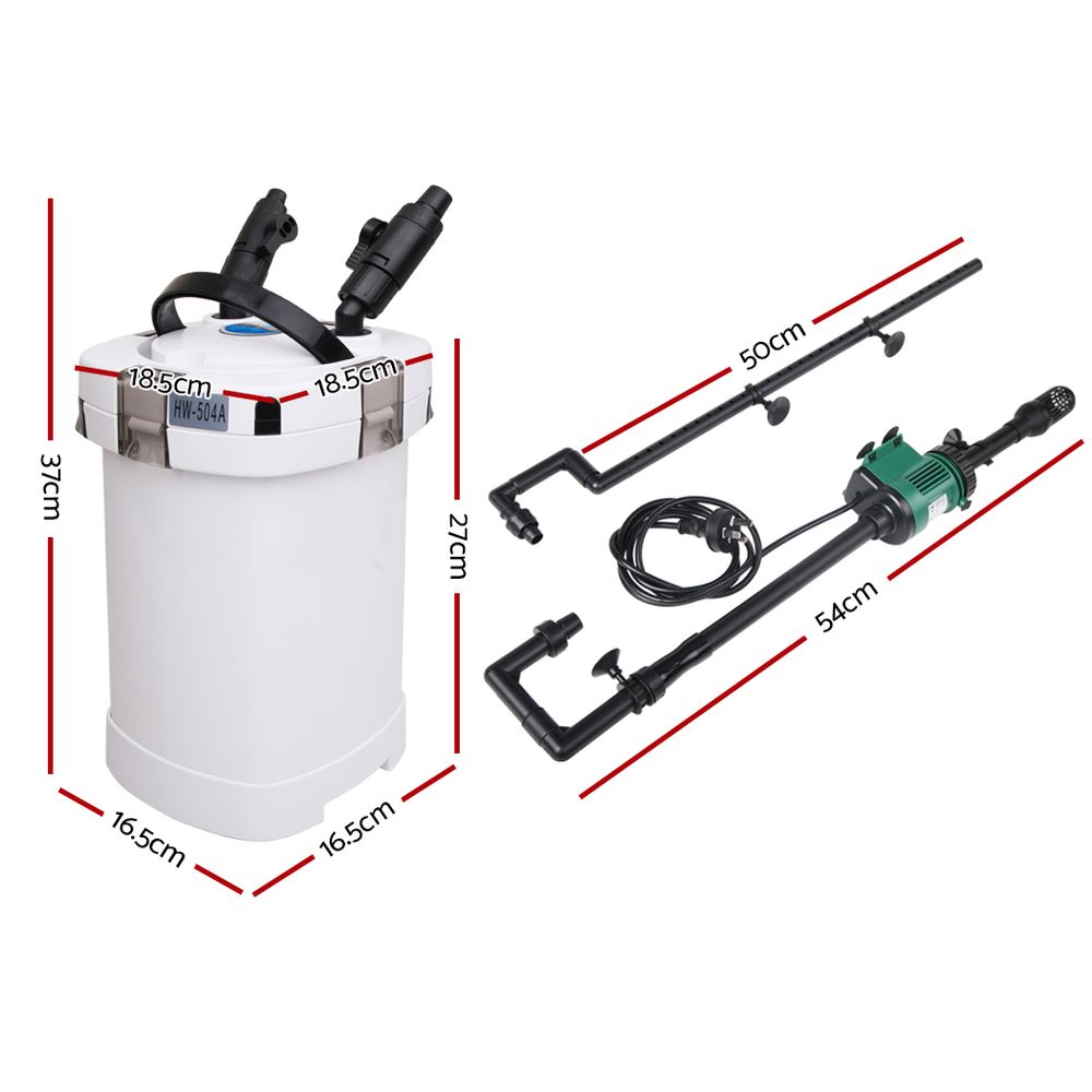 High-Performance Giantz External Canister Filter for Aquariums - 1250L/H Flow Rate