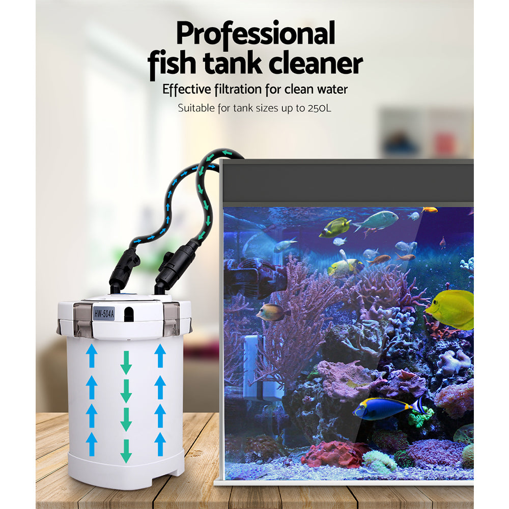High-Performance Giantz External Canister Filter for Aquariums - 1250L/H Flow Rate