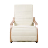 Beige Adjustable Bentwood Lounge Chair with Footrest - Top-Down View