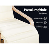 Beige Adjustable Bentwood Lounge Chair with Footrest - Rear View