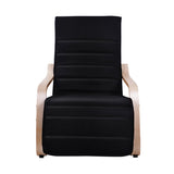 Bentwood Lounge Chair with Adjustable Footrest - Black Fabric - Side View