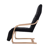 Bentwood Lounge Chair with Adjustable Footrest - Black Fabric - Top-Down View