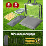 Caravan Privacy Screen Roll Out Awning 3.4x1.95M End Wall Side Sun Shade Grey - Rear View