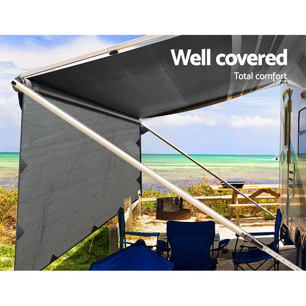 Caravan Awning Privacy Screen 4.3M x 1.95M Side Shade Shield