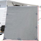 Caravan End Screen - 2.1m x 1.8m Privacy Shade for Roll Out Awnings - Side View