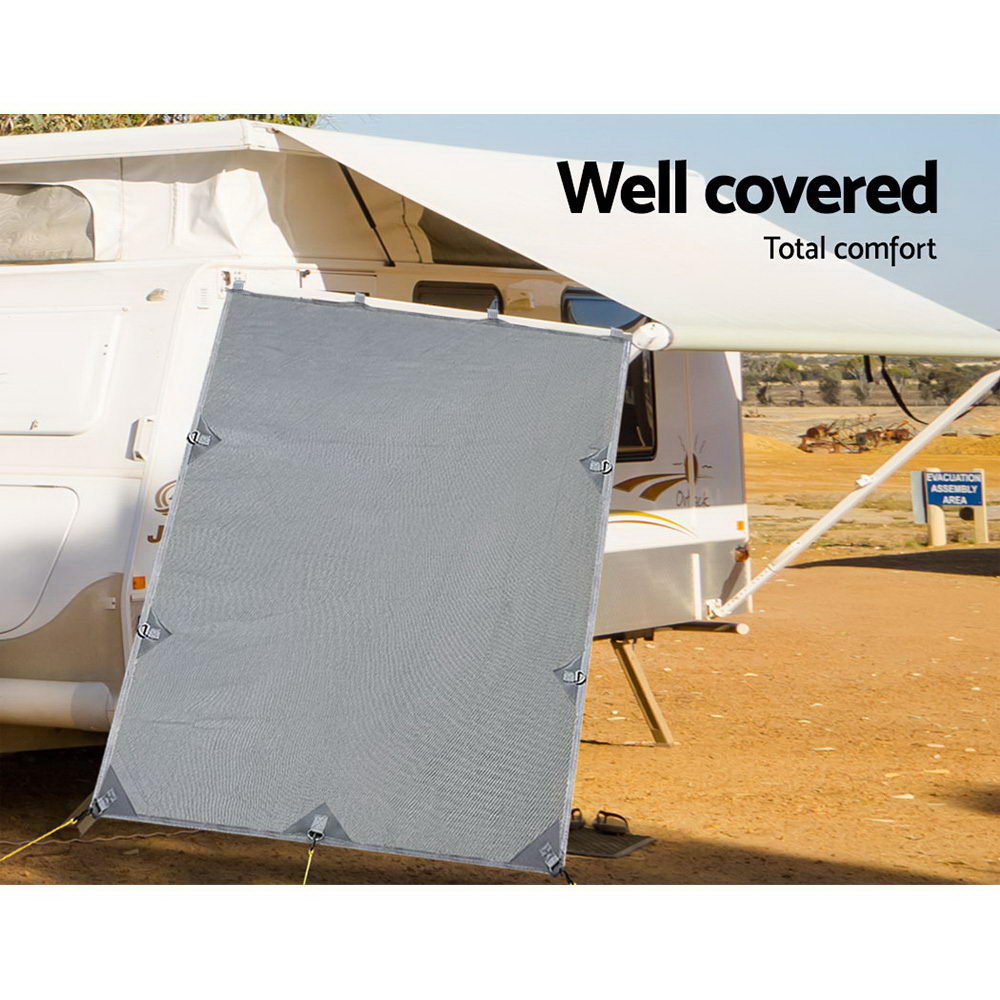 Caravan End Screen - 2.1m x 1.8m Privacy Shade for Roll Out Awnings