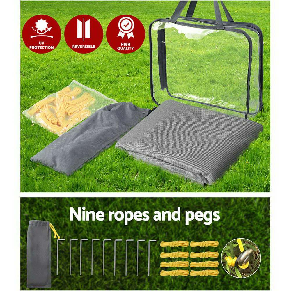Caravan End Screen - 2.1m x 1.8m Privacy Shade for Roll Out Awnings