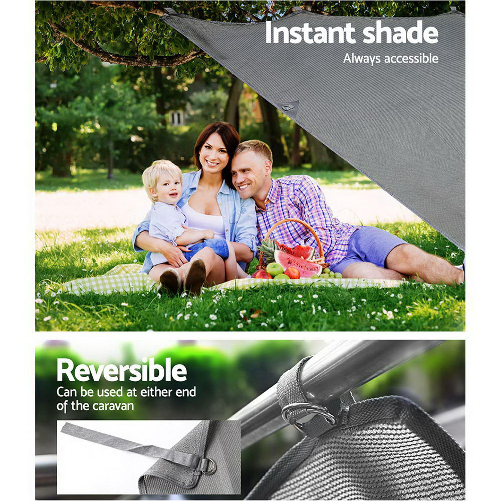 Caravan End Screen - 2.1m x 1.8m Privacy Shade for Roll Out Awnings