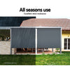 Set of 2 Instahut Outdoor Blinds Roll Down Awning Straight Drop Patio 2.4X2.5M
