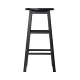 Set of 2 Black Backless Beech Wood Bar Stools - 45-Degree Angle