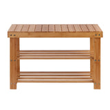 Bamboo Multi-Functional Shoe Rack and Seating Bench - Top-Down View